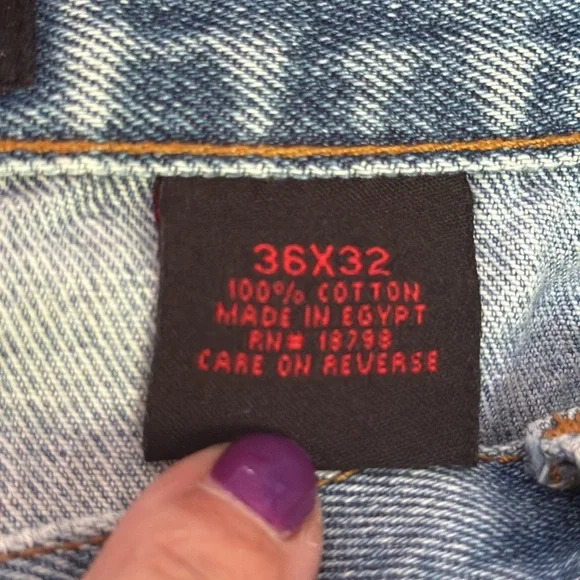 Wolverine Blue Denim Carpenter Style Denim Jeans. Medium Wash. Size 36 X 32. - Picture 8 of 9